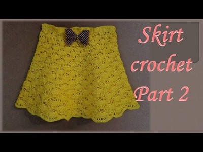 How to crochet skirt free pattern tutorial.Part 2.falda de crochet de niña de 2 a 3 años