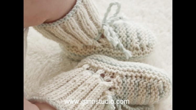 How to knit baby booties in Baby DROPS 25-25