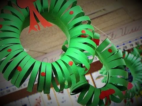 How to make paper christmas wreath - DIY Christmas decorations