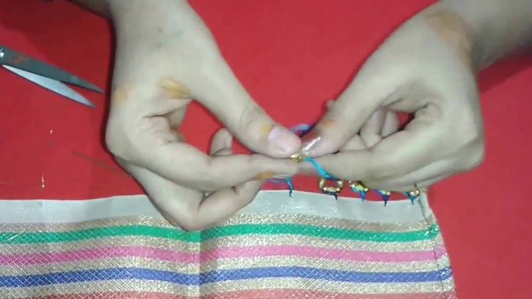 How to make Saree Tassel.Kuchu with Beads Design 1