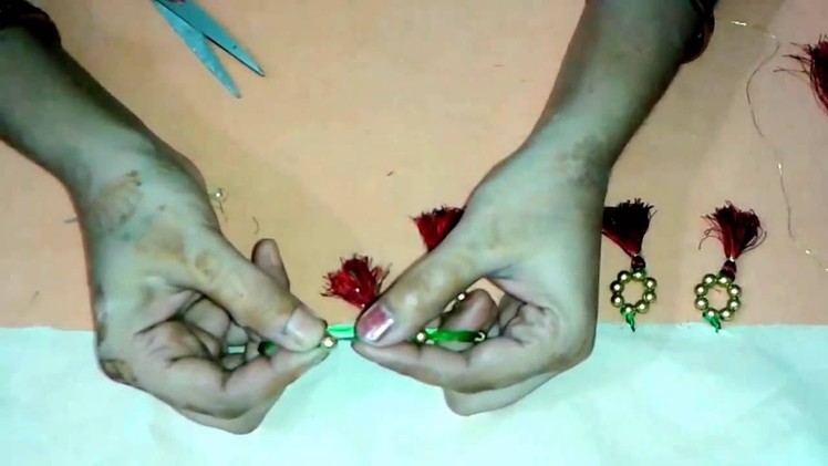 How to make Saree Tassel.Kuchu with Beads - Design 2