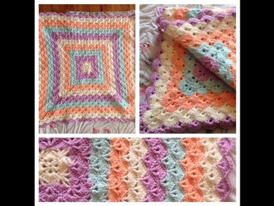 Picot shell stitch blanket crochet English