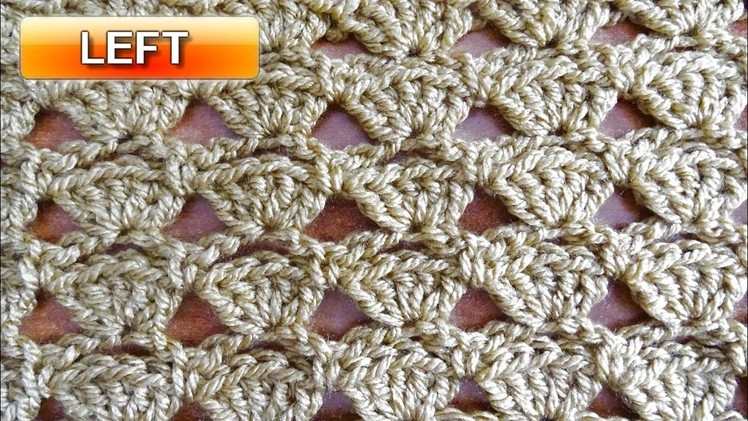 Shells in a Row - Left Handed Crochet Tutorial