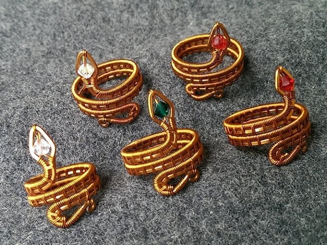 Tutorial wire snake ring - How to make handmade jewelery