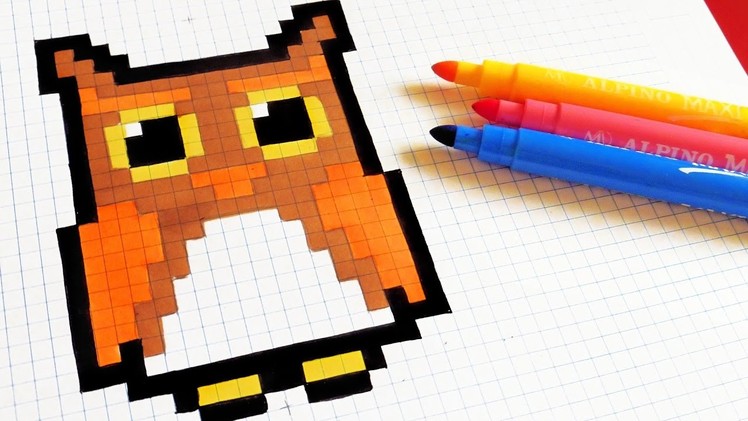 Halloween Pixel Art - How To Draw Kawaii Owl #pixelart