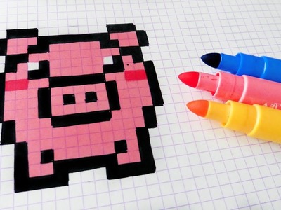 Handmade Pixel Art - How To Draw Kawaii Pig #pixelart