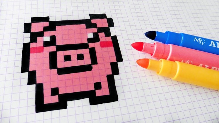 Handmade Pixel Art - How To Draw Kawaii Pig #pixelart