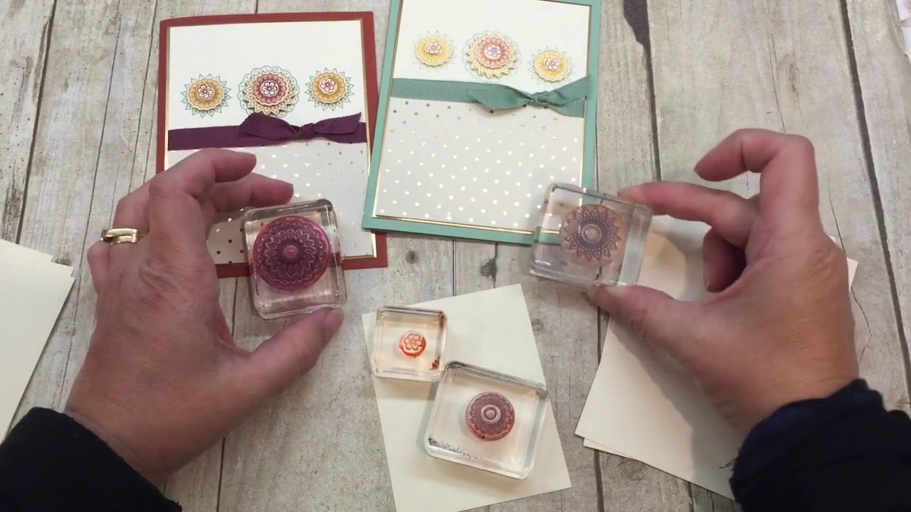 How to make 2 Medallion cards with Stampin Up's Paisleys and Posies