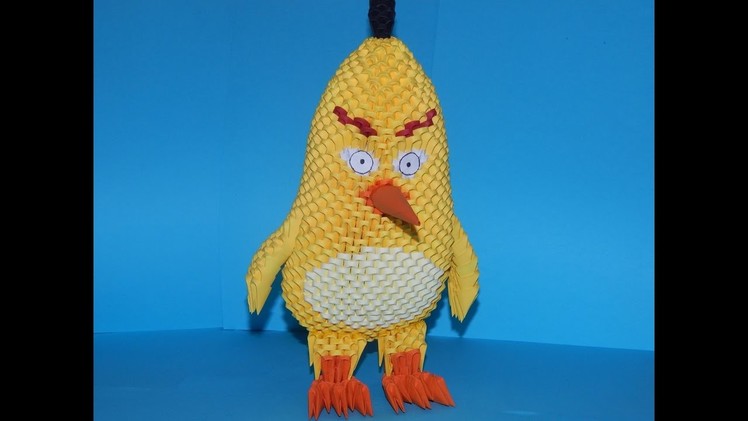 How to make 3d origami yellow Angry Bird Chuck part 3