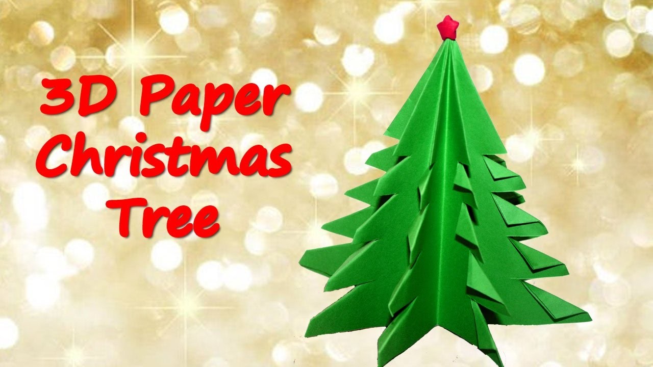 How to make 3D Paper Christmas Tree, Origami Christmas Tree, Table Top ...