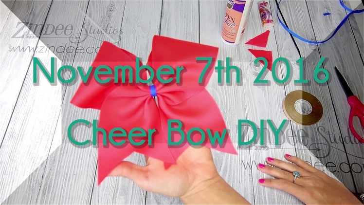 How to Make a Cheer Bow!  EASIEST way and no sewing!