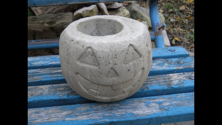 How To Make A Concrete Pumpkin Planter