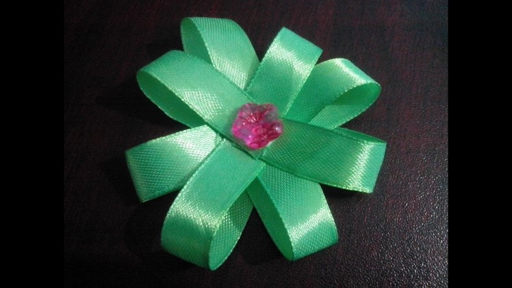 How to make  a ribbon flower bow.