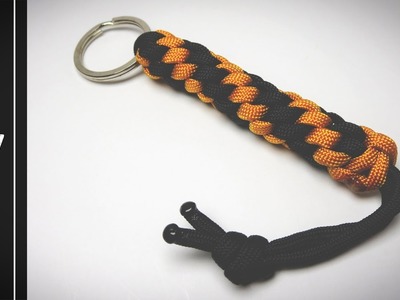 How to make a Round Crown Sinnet Halloween Themed Paracord Keychain.Key Fob.Lanyard