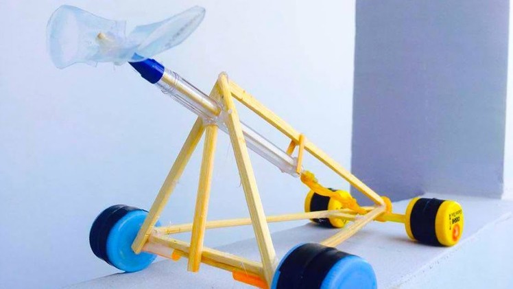 How To Make a  Rubber Band Powered Car - Air Car Using Rubber Band