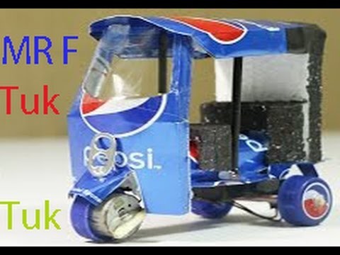 How To Make An Electric Tuk Tuk Rickshaw Using Of Pepsi Cans - Step by step Home DIY Easy Way