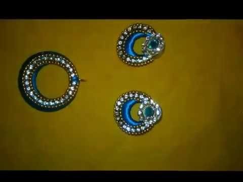 How to make chandbali designed earrings easy way in home