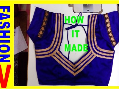 How to make Designer Blouse at Home-19.HOW TO MAKE BACK NECK PIPING