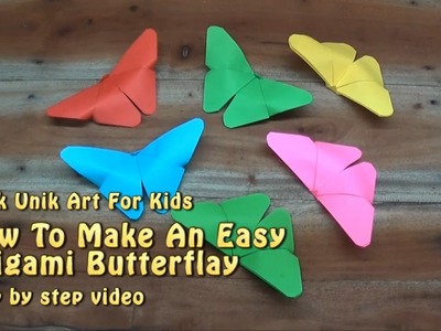 How to make origami butterfly for kids, step by step instruction.