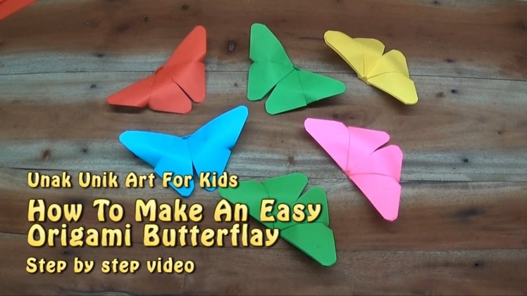 How to make origami butterfly for kids, step by step instruction.