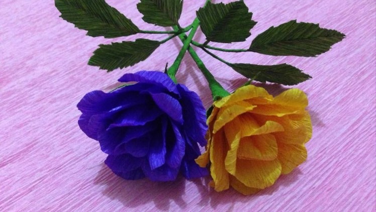 How to Make Rose Crepe Paper flowers - Flower Making of Crepe Paper - Paper Flower Tutorial