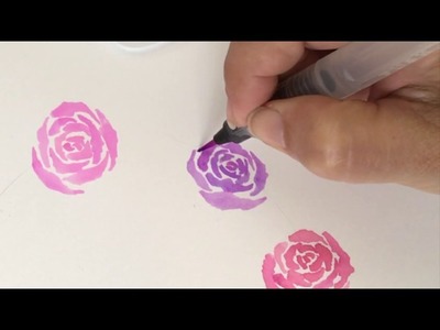 How To Paint a Watercolor Rose Wreath with Le Plume II Markers | Marvy Uchida