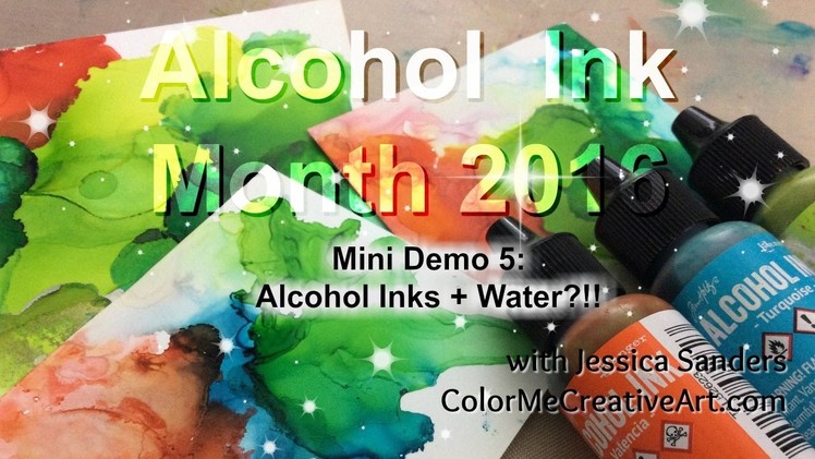 Marbling Paper with  Ranger Alcohol Inks + Water. Mini Demo 5. tutorial. how to