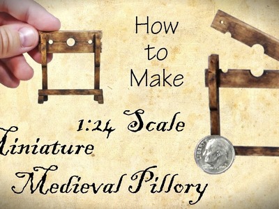 Miniature Medieval Pillory Halloween Tutorial | Dollhouse | How to Make 1:24 Scale DIY