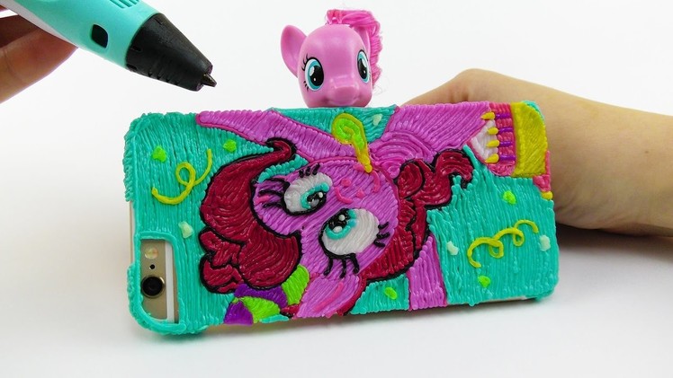 My Little Pony How to Draw Pinkie Pie iPhone Case with 3D Pen Coloring video for kids