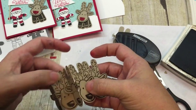 Friday Quickies: How to make a pop up Reindeer Card with Stampin Up's Cookie Cutter Christmas