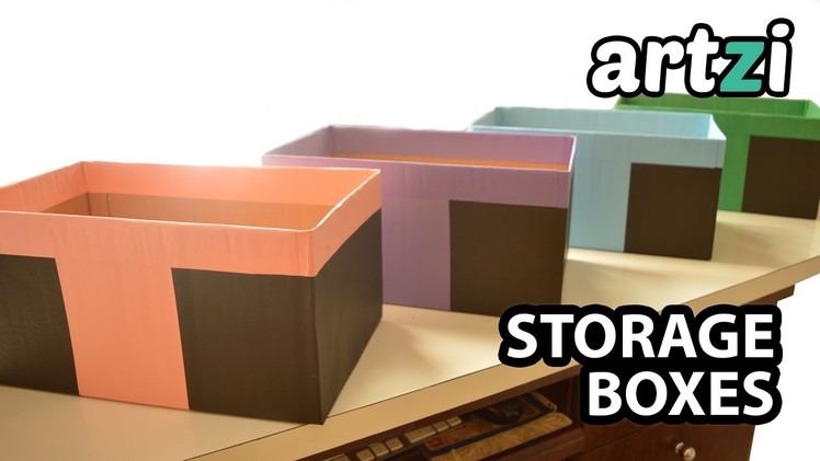 How to Cover Cardboard Box With Paper :: Making Storage Boxes