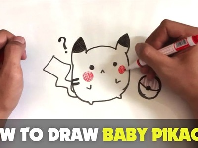How to Draw a Cartoon - Baby Pikachu (Tutorial Step by Step)
