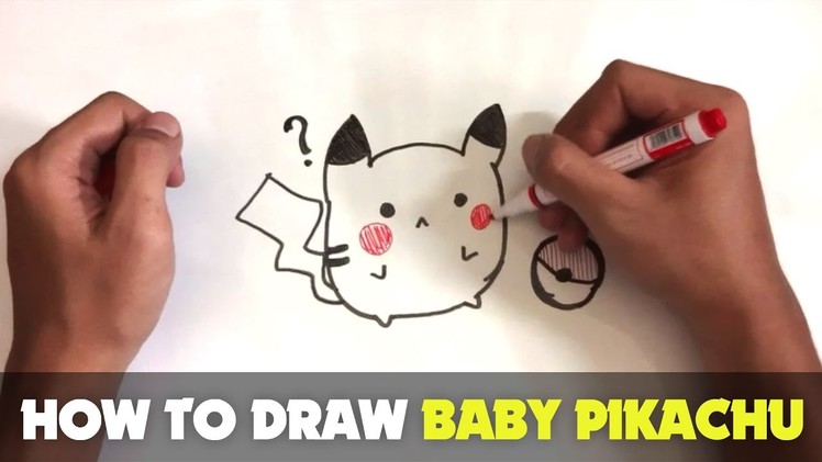 How to Draw a Cartoon - Baby Pikachu (Tutorial Step by Step)
