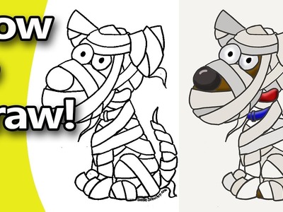 How to Draw a Cute Mummy Dog Step by Step With Free Printable Coloring Page!