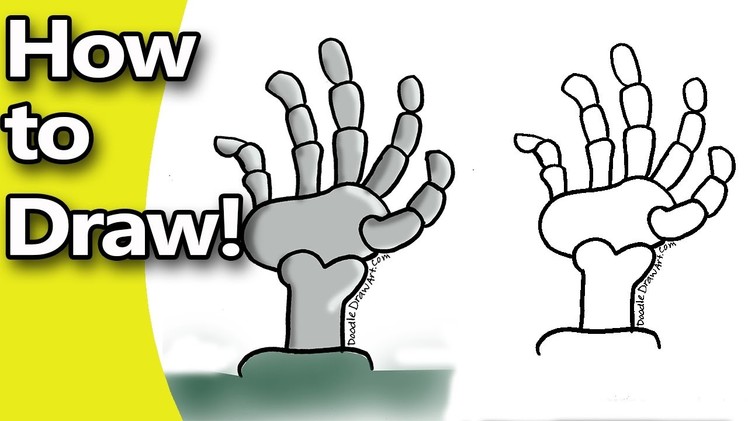 How to Draw  a Skeleton Hand Step by Step with Free Coloring Page