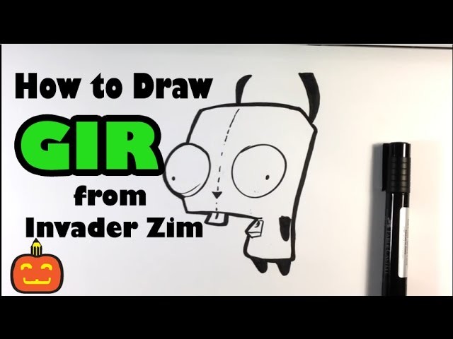 How to Draw Gir from Invader Zim - Halloween Drawings