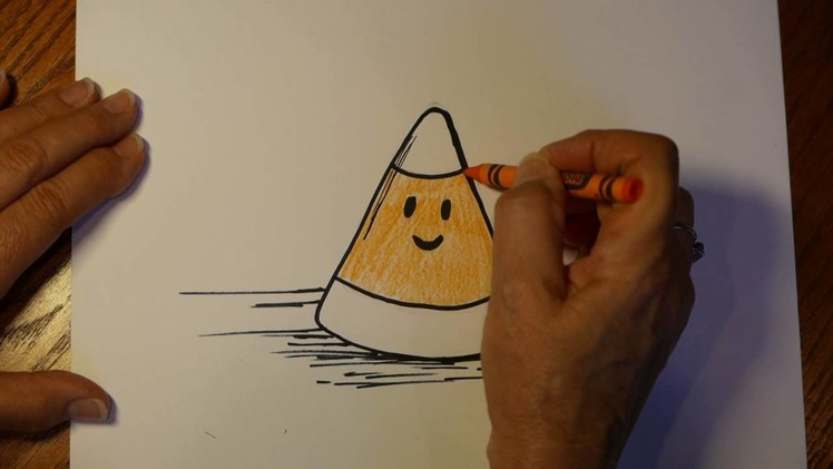 How to Draw Halloween Cartoon Candy Corn