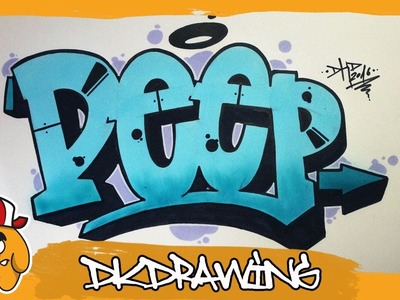 How to draw simple graffiti letters DEEP