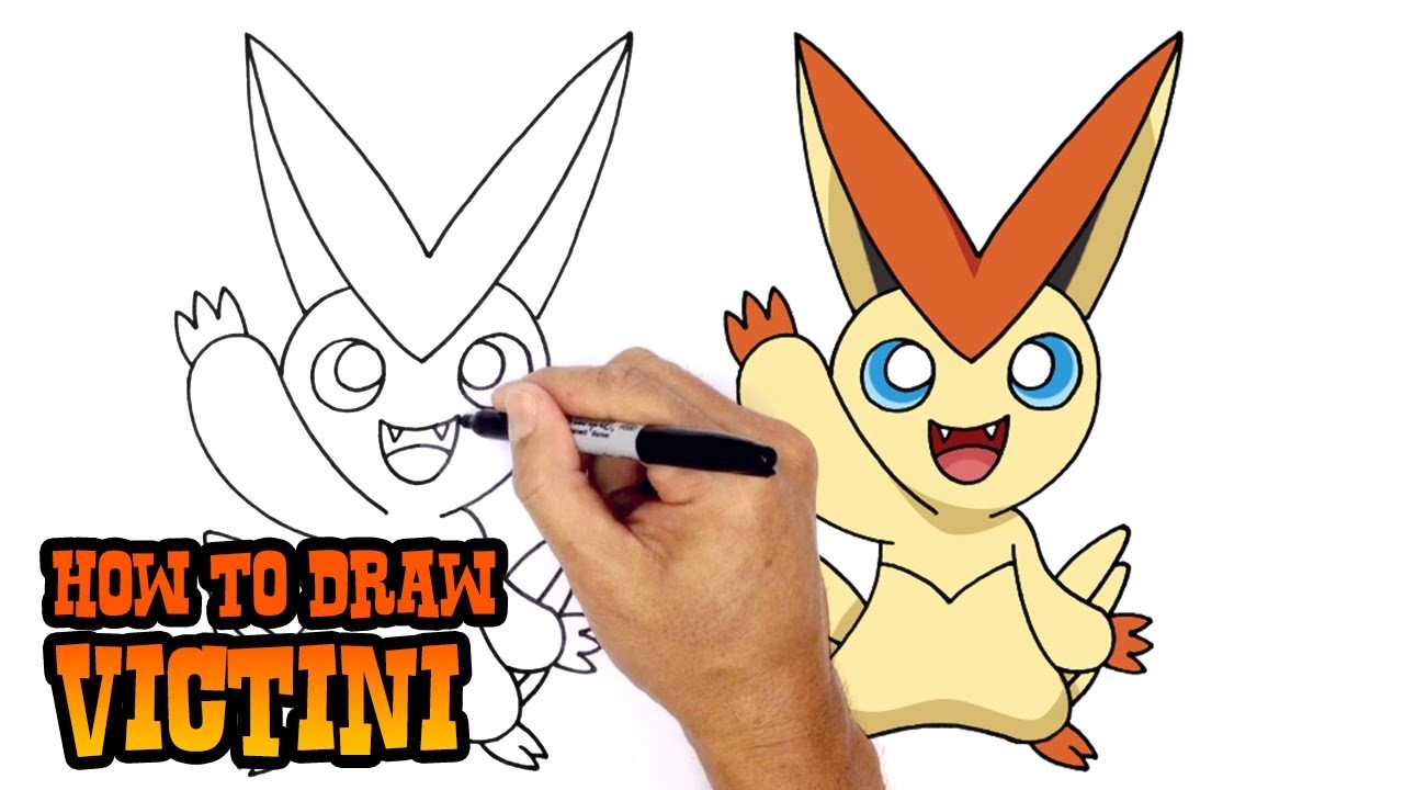 How to Draw Victini (Pokemon)- Art Lesson for Kids