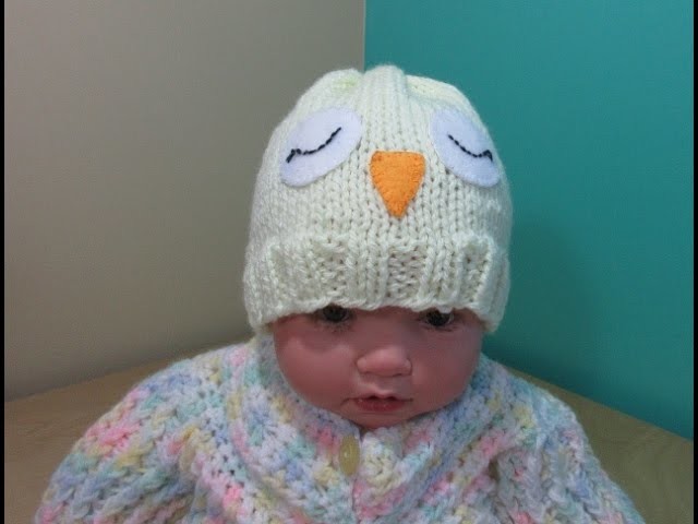 How to knit newborn owl hat for beginners