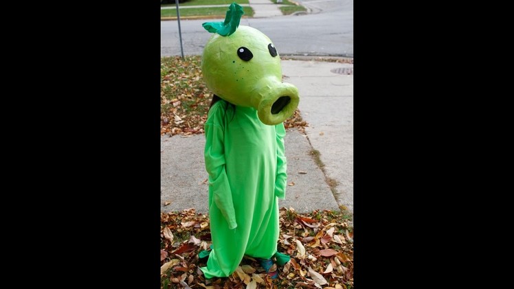 HOW TO make a peashooter costume PLANTS VS ZOMBIES!!  tutorial