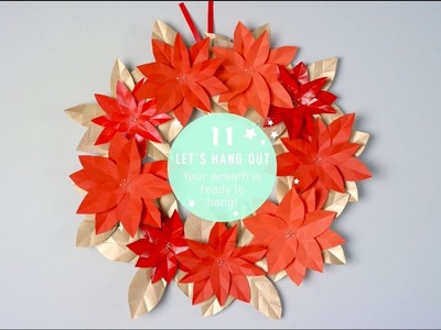 How to Make a Poinsettia Paper Wreath