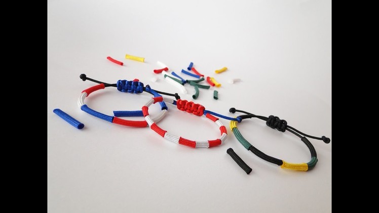 How to Make a Sliding Knot Paracord Friendship Bracelet Using Scraps - LEGO Themed