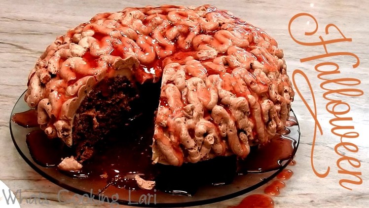 How To Make a Walking Dead Brain Cake! Red Velvet Cake - Whats Cooking Lari