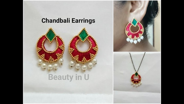 How to make Chandbali Sik Thread Earrings at Home | Tutorial