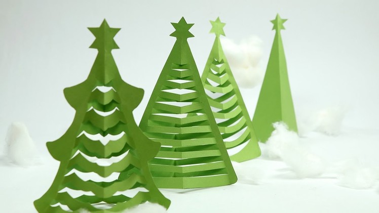 How to Make Christmas Tree in 5 Min. at Home with Origami Paper & Scissior Only