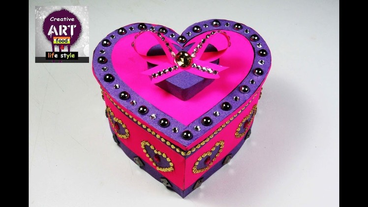 How to make heart shaped box DIY | gift box| storage box| Art with creativity