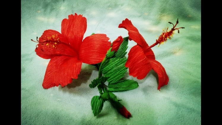 How To Make Hibiscus Flower From Crepe Paper - Craft Tutorial