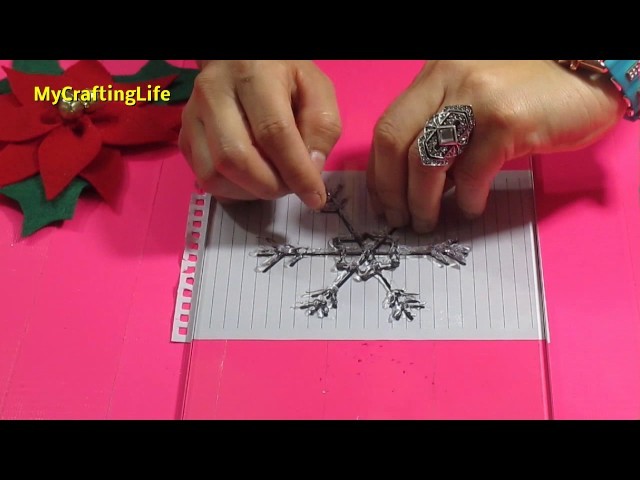 How to make snowflakes with a hot glue gum- Christmas crafts