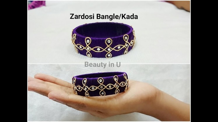 How to make Zardosi Silk Thread Bangle at Home | Tutorial